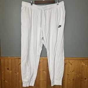 Nike Women's Sportswear Club Fleece Mid Rise Joggers Casual Solid White Size XXL